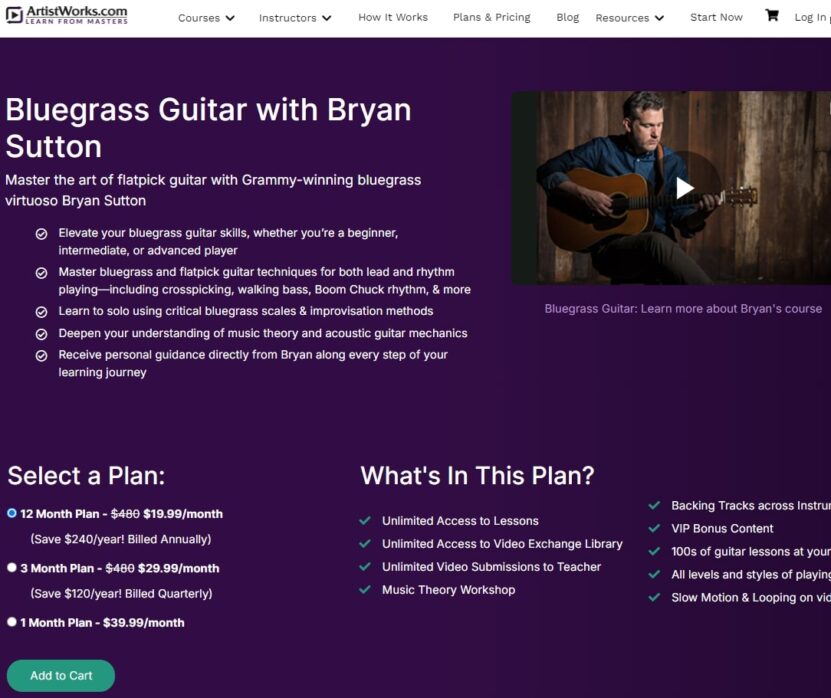 ArtistWorks Guitar instructions on their website