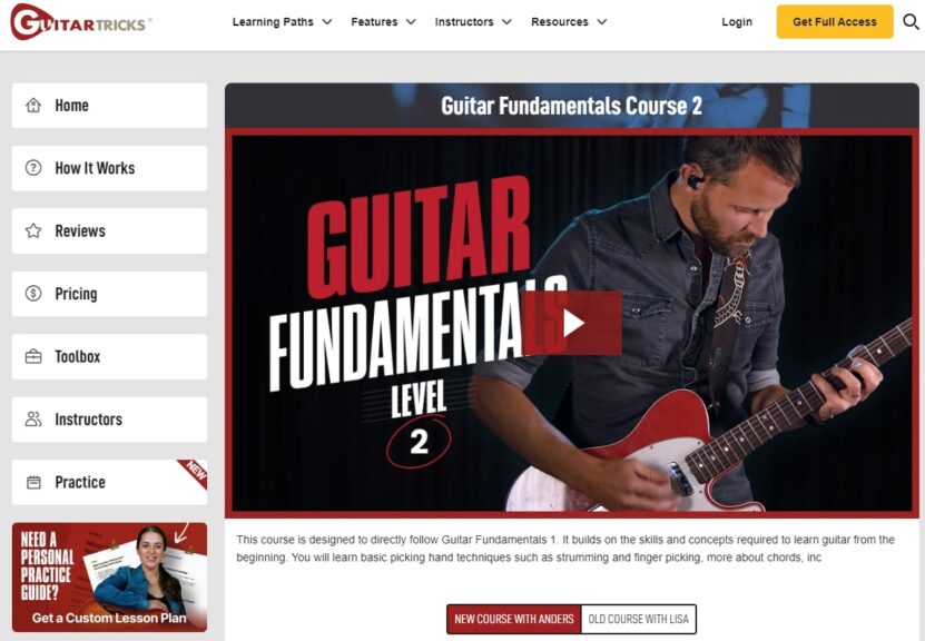 Lesson on the Guitar Tricks website